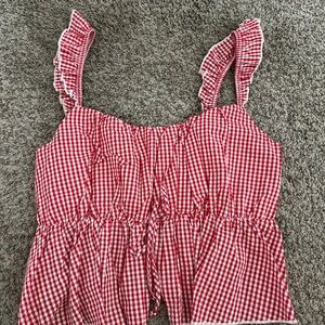 Altar'd State Red Gingham Top